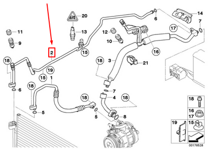 new bmw 6 cabrio e64 air conditioning pressure hose 9155346 64539155346 original