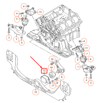 NEW AUDI A6 C6 ENGINE FRONT STOP MOUNT 4F0199335C ORIGINAL
