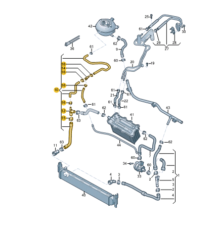 new volkswagen polo aw water coolant pipe hose 2q0122101at original