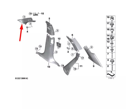 NEW BMW X5 G05 FRONT LEFT A PILLAR TRIM 5A0D9A1 51435A0D9A1 ORIGINAL