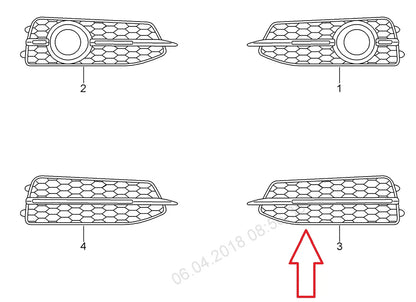 NEW AUDI A6 C7 LEFT FOG LIGHT SURROUND GRILLE 4G0807681D9B9 2011 ORIGINAL