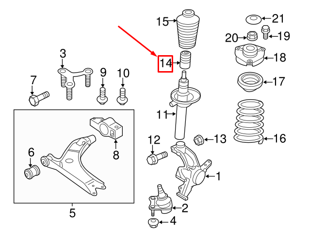 new audi tt roadster 8j front strut bump stop 8j0412303f original
