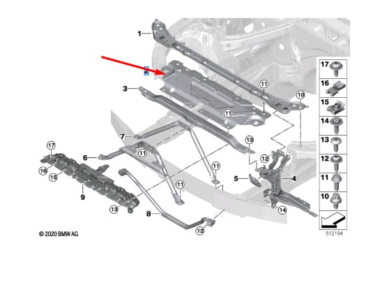 NEW BMW 4 COUPE G22 FRONT PANEL CROSSLINK 51647422288 ORIGINAL