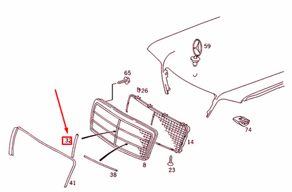 NEW MB E W124 RADIATOR GRILLE SHELL VERTICAL MOULDING A1408882185 ORIGINAL