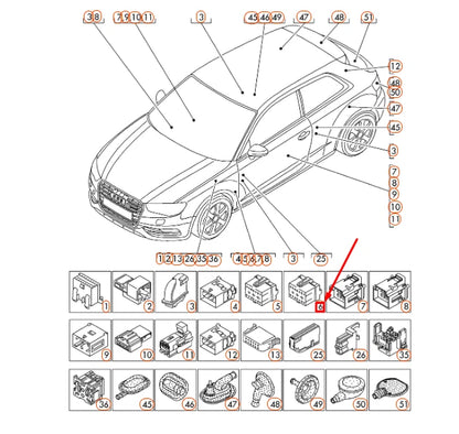 NEW AUDI A3 8V FLAT CONTACT HOUSING 17 PIN BLACK 4F0972483 ORIGINAL