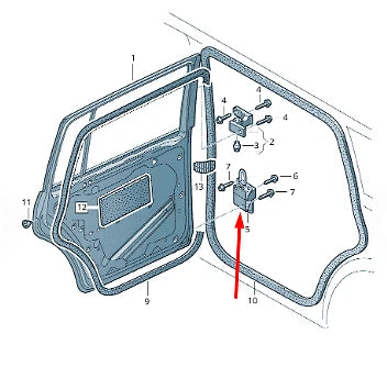 NEW VOLKSWAGEN TOURAN 1T REAR LEFT DOOR LOWER HINGE 1T0833411C