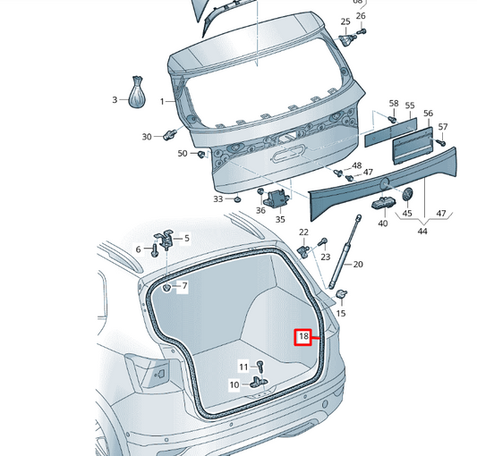 new vw t-cross c11 rear trunk bootlid weather strip seal 2gm827705c9b9 original