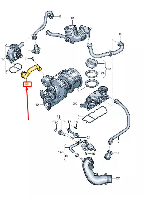 NEW AUDI A8 D5 RIGHT PCV VALVE HOSE 0P2103211F ORIGINAL