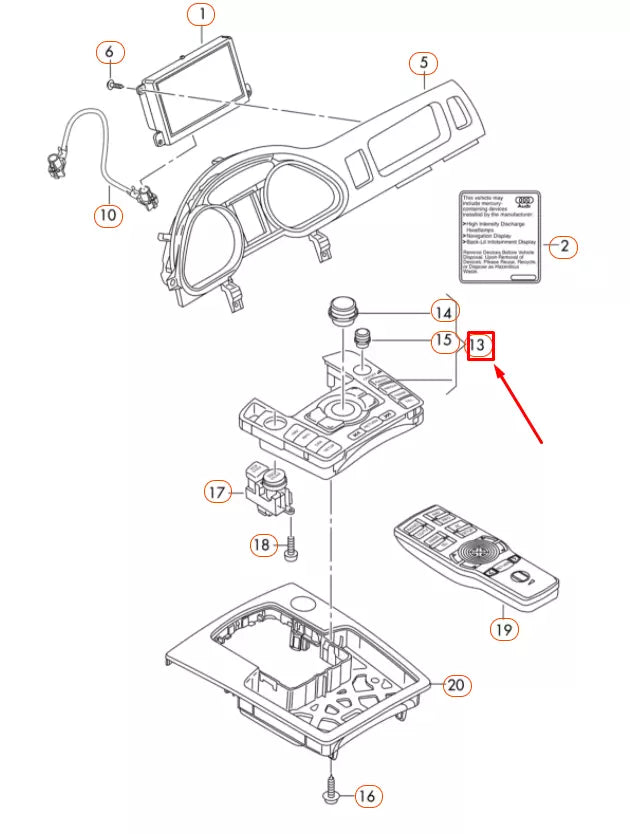 NEW AUDI Q7 4L MULTIMEDIA SYSTEM MMI CONTROL PANEL 4L0919614C ORIGINAL