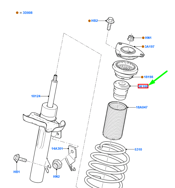 new ford focus mk2 front shock absorber bump stop 1468902 6m5y-3k100-ac original