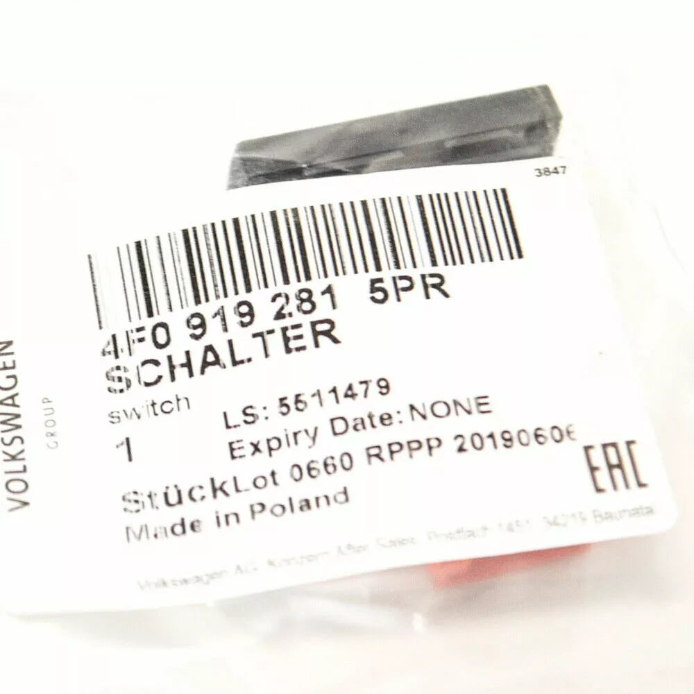 NEW AUDI A6 C6 PDC DEACTIVATION SWITCH BUTTON 4F09192815PR