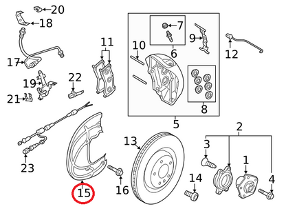 NEW AUDI E-TRON GEN FRONT RIGHT BRAKE DISC COVER 4KE615312 ORIGINAL