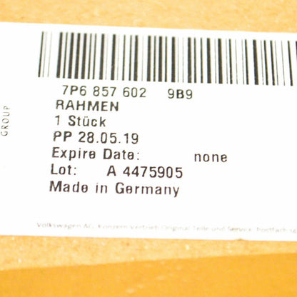 NEW VOLKSWAGEN TOUAREG 7L MIRROR FRAME RIGHT INNER 7P68576029B9 ORIGINAL