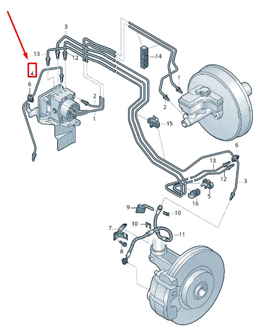 NEW AUDI Q2 GA BRAKE PIPE FROM HYDRAULICS TO BRAKE HOSE 5Q1614724B