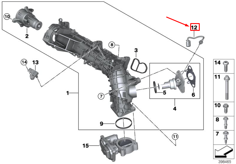 new mini countryman r60 egr temperature sensor 8508014 13628508014 original