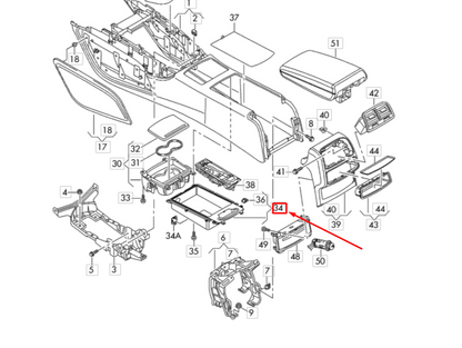 new audi a6 c7 centre console stowage compartment 4g0864981p4pk original
