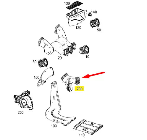 NEW MERCEDES-BENZ B-CLASS W246 AIR DUCT A2468310600