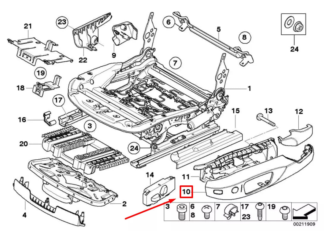 NEW BMW 1 COUPE E82 FRONT LEFT SEAT TRIM PANEL 52106979645 6979645 ORIGINAL