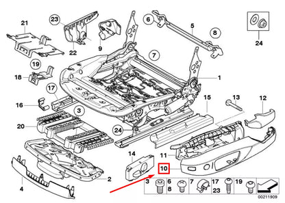 NEW BMW 1 COUPE E82 FRONT LEFT SEAT TRIM PANEL 52106979645 6979645 ORIGINAL