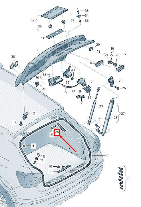 NEW AUDI Q2 GA RIGHT GAS FILLED STRUT BRACKET 81A827604B ORIGINAL