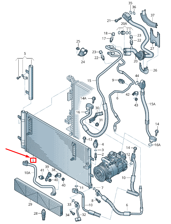 new audi a4 allroad b8 a/c condenser 8t0260403c original