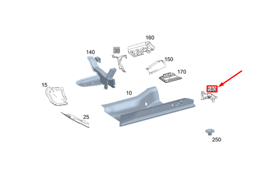 new mercedes-benz gle w167 rear seat center left bracket a1676103701 original