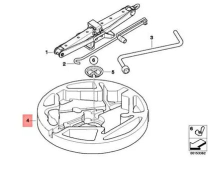 NEW BMW X5 F15 REAR EMERGENCY WHEEL TRUNK TRAY FOAM 19" 71106786508 ORIGINAL