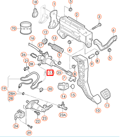 NEW VOLKSWAGEN BEETLE 1C CLUTCH MASTER CYLINDER LHD 1J1721388G ORIGINAL