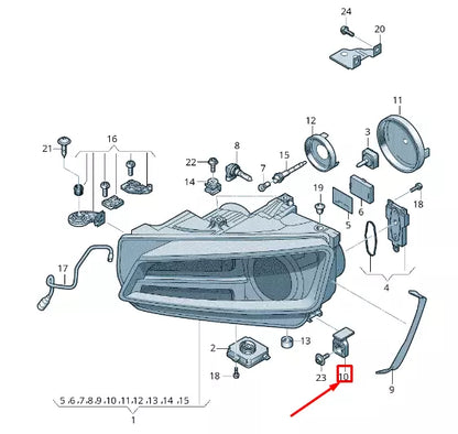 NEW AUDI TT FV FRONT HEADLIGHT REAR OUTER BRACKET 8S0941453 ORIGINAL