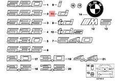 NEW BMW E39 SEDAN TRUNK LID D EMBLEM BADGE LOGO SIGN 8259332 51148259332