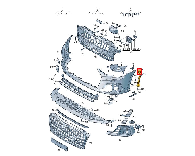 NEW AUDI A8 FRONT LEFT STRIKER PLATE 4N0807629B ORIGINAL