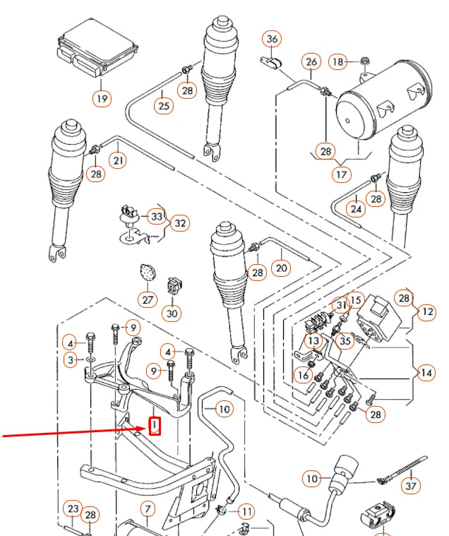 NEW AUDI A8 D3 AIR SUPPLY UNIT BRACKET 4E0616869C
