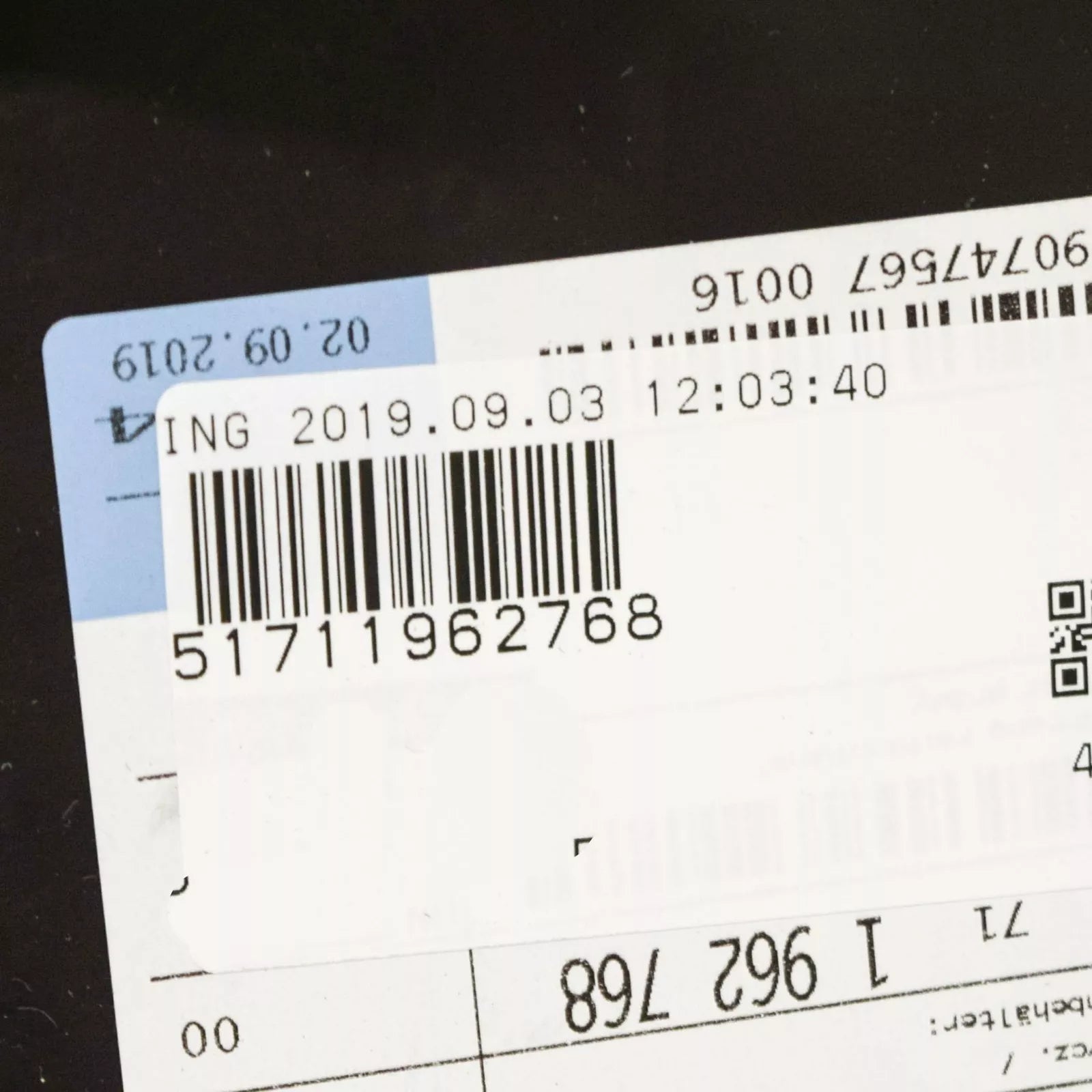 NEW BMW 3 E30 RIGHT LOWER FENDER LINER AIR DUCT 51711962768 ORIGINAL