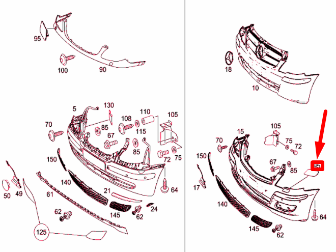 NEW MB VITO W639 LEFT HEADLAMP WASHER COVER CAP A63986900089999 ORIGINAL