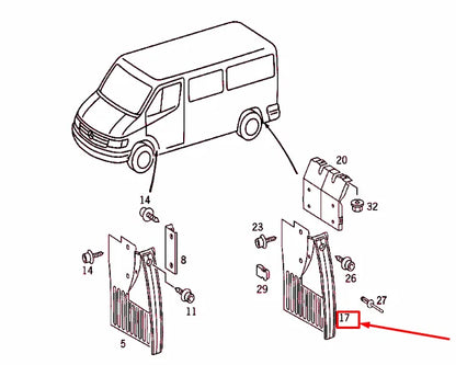 NEW MERCEDES-BENZ SPRINTER 903 REAR RIGHT MUDGUARD A9018821105 ORIGINAL