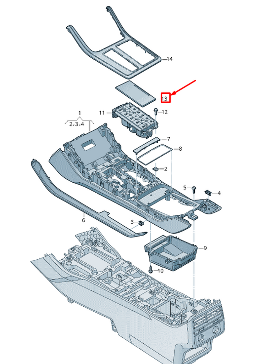 NEW AUDI Q7 4M CENTRE CONSOLE DRINKS HOLDER TRIM 4M8863276AV58 ORIGINAL