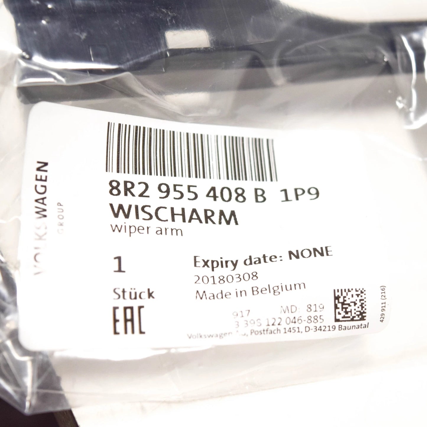 NEW AUDI Q5 8R FRONT WINDSHIELD RIGHT WIPER ARM RHD 8R2955408B1P9 ORIGINAL