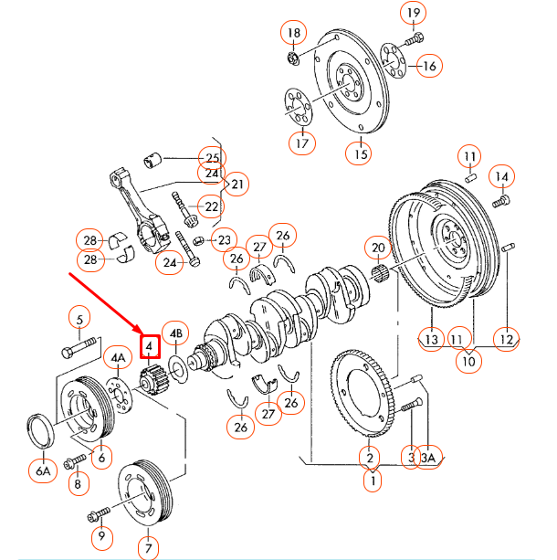 NEW AUDI A1 8X ENGINE TIMING CRANKSHAFT GEAR 06D105263 ORIGINAL