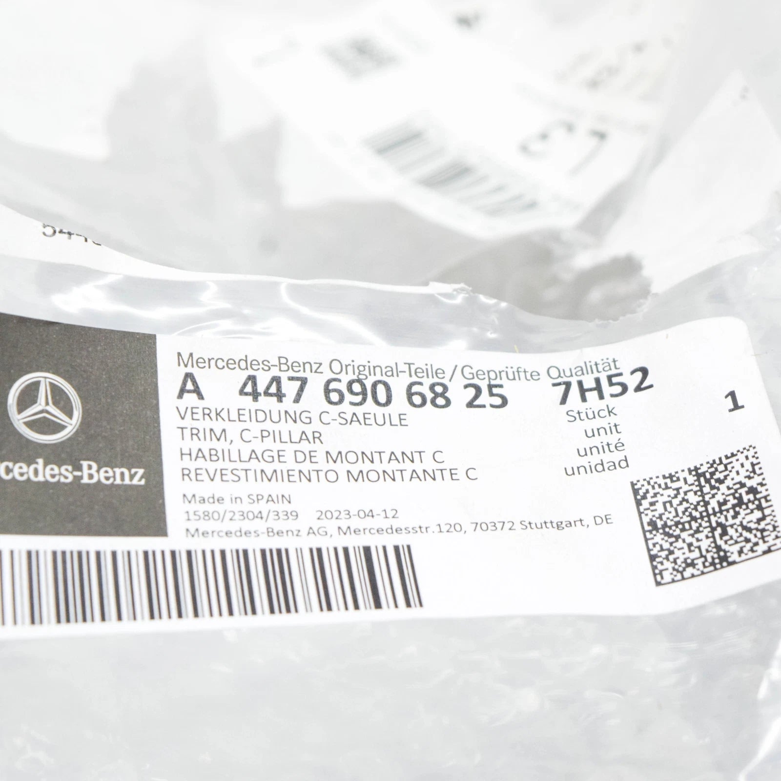 NEW MERCEDES-BENZ VITO W447 LEFT SIDE C-PILLAR TRIM A44769068257H52 ORIGINAL