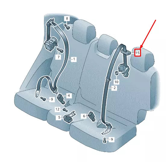 NEW VW TOUAREG CR REAR SEAT BELT GUIDE 7608577812JV