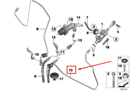 NEW BMW 2 COUPE F22, F87 PRESSURE HOSE W/PIPELINE 21526869276 6869276 ORIGINAL