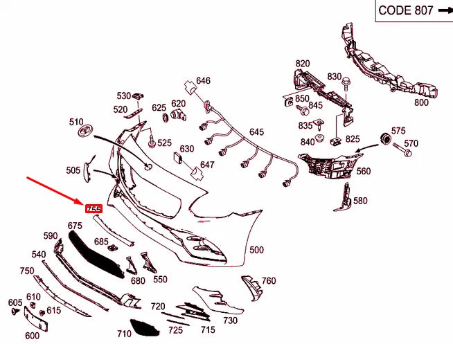 NEW MERCEDES-BENZ SLK R172 FRONT BUMPER CENTRAL TRIM A1728853900 ORIGINAL