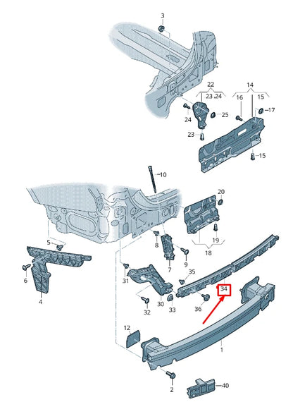 NEW AUDI A6 4A C8 REAR CENTER BUMPER GUIDE SECTION 4K5807458
