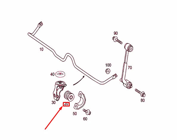 NEW MERCEDES-BENZ C W203 REAR TORSION BAR RUBBER BUSHING A2033260081 ORIGINAL