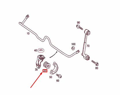 NEW MERCEDES-BENZ C W203 REAR TORSION BAR RUBBER BUSHING A2033260081 ORIGINAL