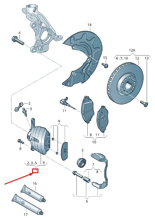 NEW AUDI A3 8V FRONT LEFT S BRAKE CALIPER 8V0615123E ORIGINAL