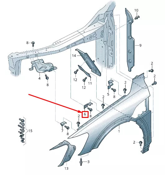 NEW AUDI E-TRON GEN CENTRE RIGHT FENDER BRACKET 4KE821470