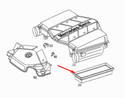 new mb glk-class x204 air filter a2730940404 3.5 petrol original