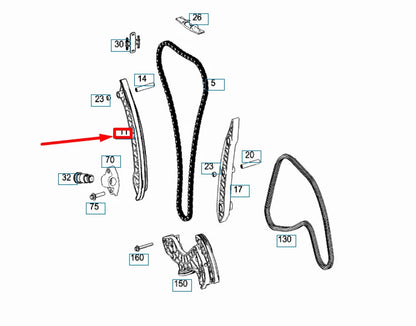 NEW MERCEDES-BENZ SLK R172 RIGHT LOWER CHAIN TENSIONING RAIL A2710500116