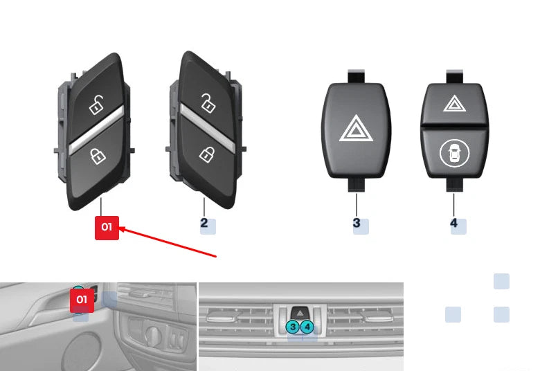 NEW BMW X3 F25 LEFT CENTRAL LOCKING SWITCH 61316801353 6801353 ORIGINAL